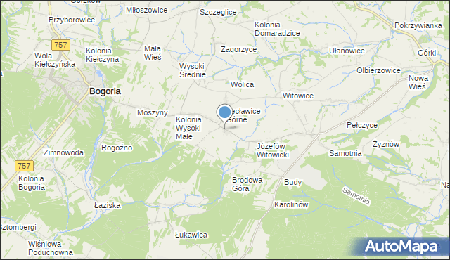 mapa Kolonia Pęcławska, Kolonia Pęcławska na mapie Targeo